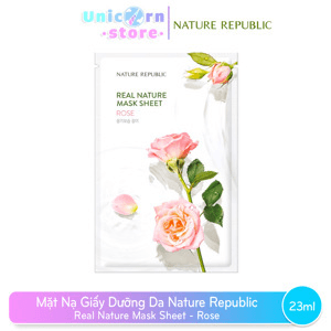 Ảnh Mặt nạ dưỡng da chiết xuất hoa hồng Nature Republic Real Nature Rose Mask Sheet