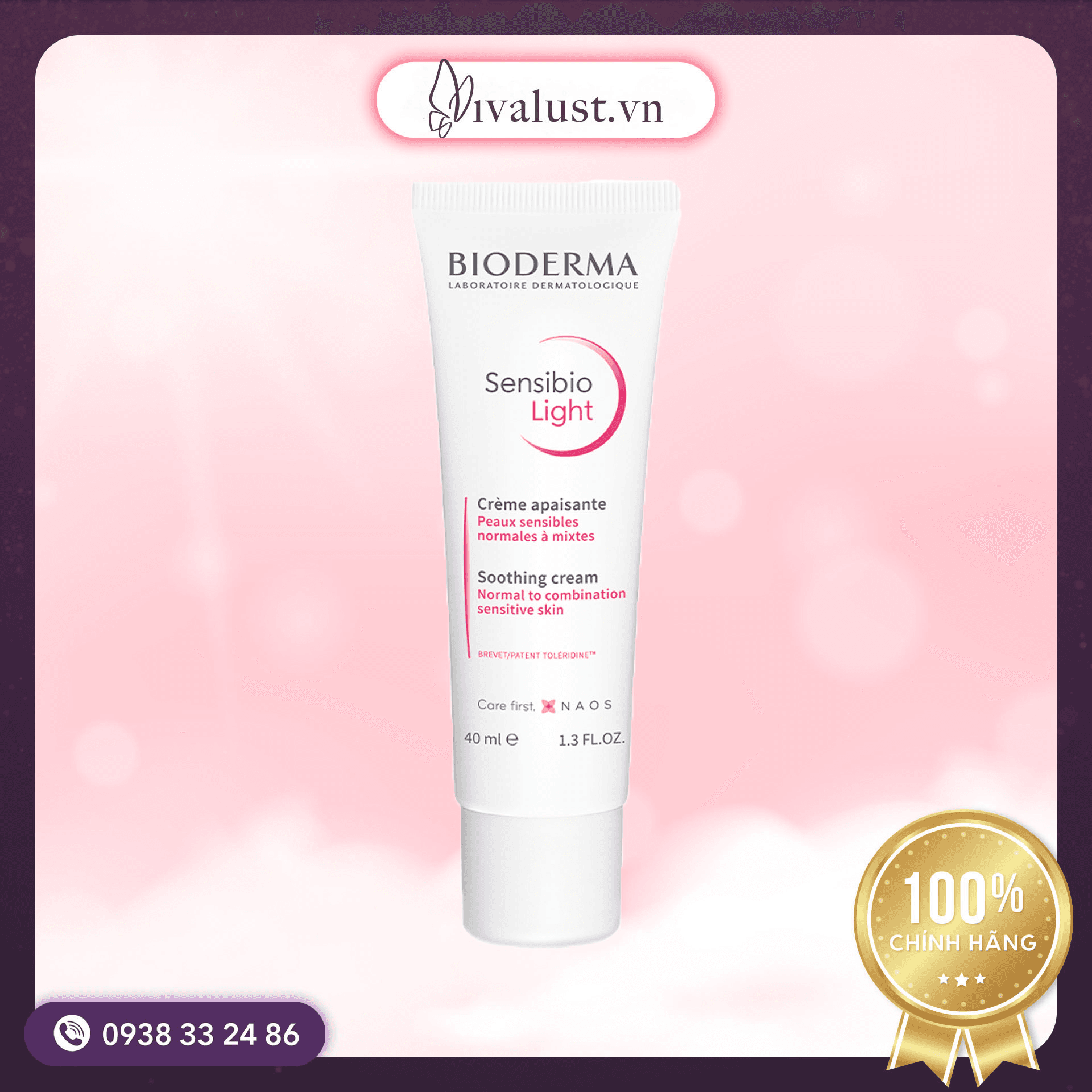Ảnh Kem dưỡng ẩm và làm dịu da tức thì cho da nhạy cảm Bioderma Sensibio Light 40ml