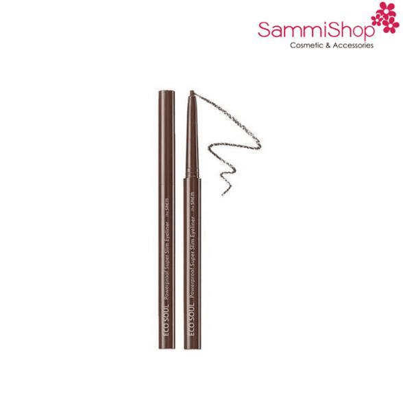 Ảnh Bút kẻ mắt chống nước The Saem Eco Soul Powerproof Super Slim Eyeliner BR01 Thrill Brown