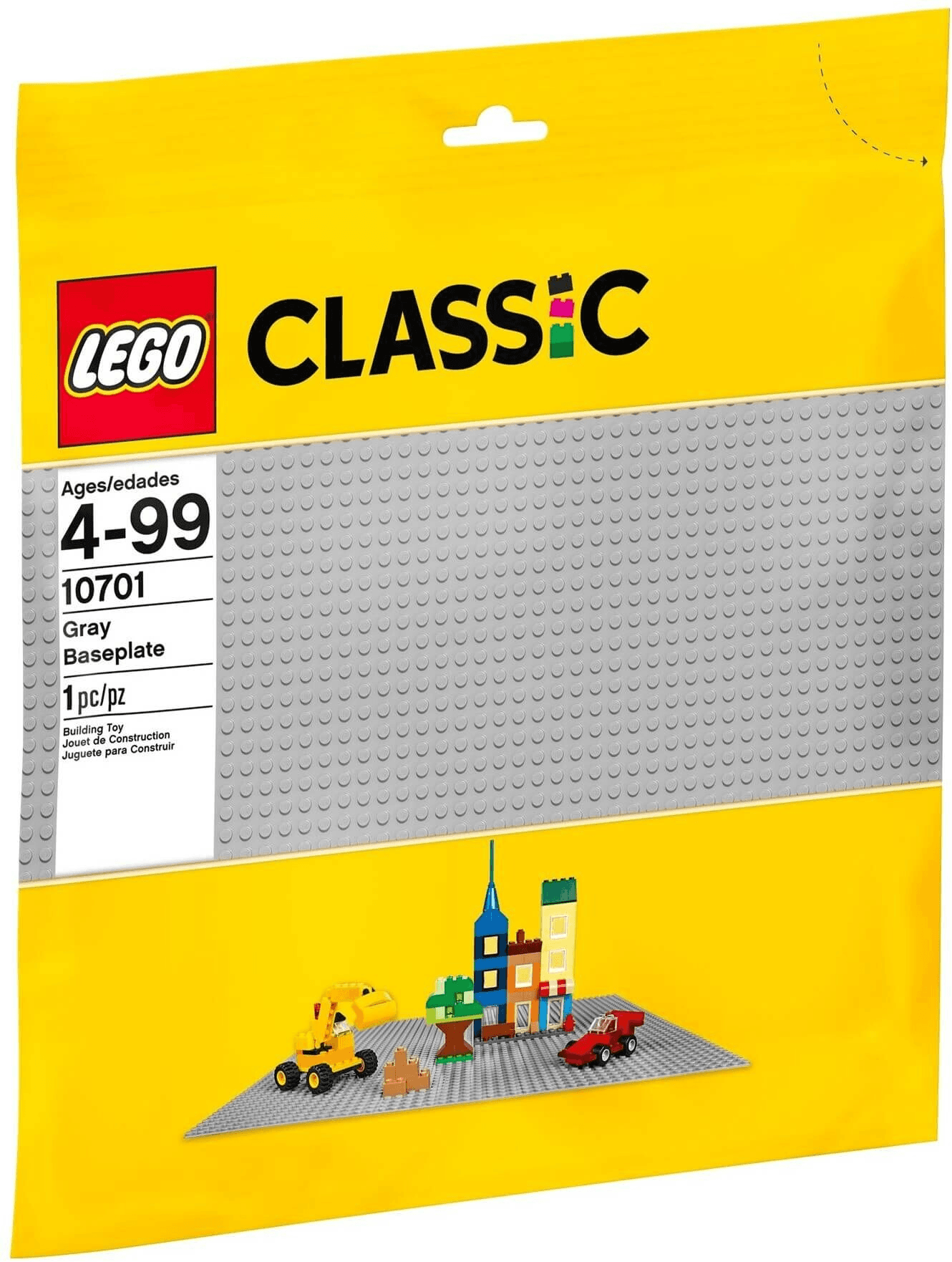 Ảnh Tấm nền vuông lớn 48 nút màu xám - LEGO Classic Gray Baseplate 10701