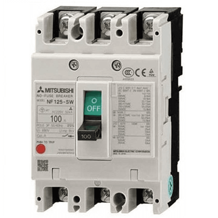 Ảnh Cầu dao MCCB Mitsubishi NF125-HEV - 63-125A 75kA 4P
