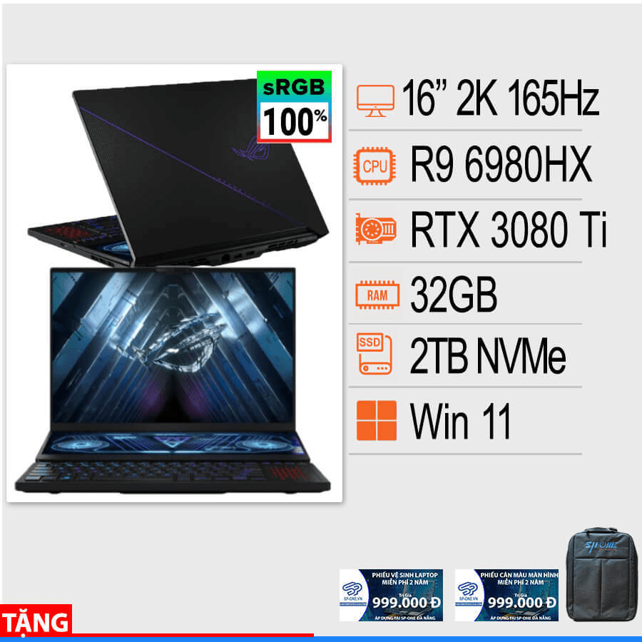 Ảnh Laptop Asus ROG Zephyrus Duo 16 GX650RX-LO023W - AMD Ryzen 9-6980HX, 32GB RAM, SSD 2TB, Nvidia GeForce RTX 3080Ti 16GB GDDR6, 16 inch