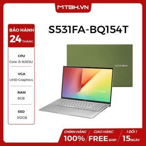 Ảnh Laptop Asus S531FA-BQ154T - Intel Core i5-8250U, 8GB RAM, SSD 512GB, Intel UHD Graphics 620, 15.6 inch