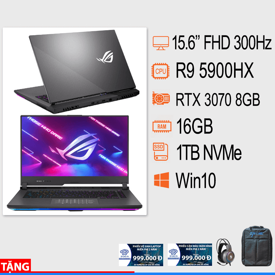 Ảnh Laptop Asus ROG Strix SCAR 15 G533QR-HF113T - AMD Ryzen 9 5900HX, 16GB RAM, SSD 1TB, Nvidia GeForce RTX 3070 8GB GDDR6, 15.6 inch