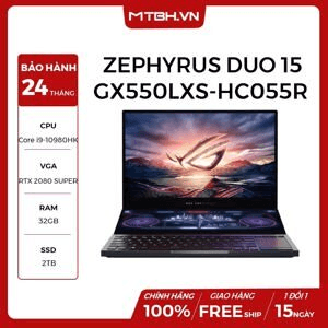 Ảnh Laptop Asus Gaming Rog Zephyrus Duo GX550LXS-HC055R - Intel Core i9-10980HK, 32GB RAM, SSD 2TB, Intel UHD Graphics + Nvidia GeForce RTX 2080 Super 8GB GDDR6, 15.6 inch