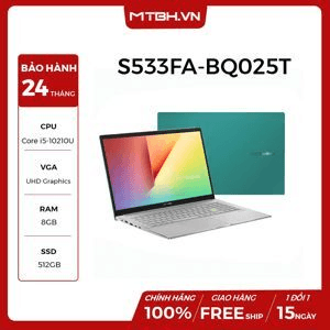 Ảnh Laptop Asus VivoBook S533FA-BQ025T - Intel Core i5-10210U, 8GB RAM, SSD 512GB, Intel UHD Graphics 620, 15.6 inch