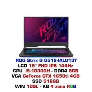 Ảnh Laptop Asus Rog Strix G15 G512-IAL013T - Intel core i5-10300H, 8GB RAM, SSD 512GB, Nvidia GeForce GTX 1650Ti 4GB GDDR6, 15.6 inch