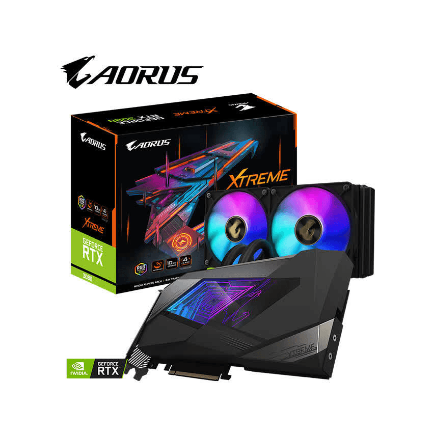 Ảnh Card đồ họa - VGA Card Gigabyte RTX 3080 AORUS XTREME WATERFORCE-10GD