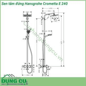 Ảnh Cây sen tắm Grohe Hansgrohe Crometta E 240 1JET Showerpipe