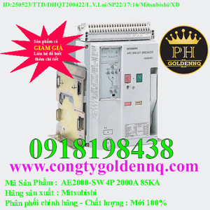Ảnh Máy cắt không khí ACB FIX Mitsubishi AE2000-SW - 2000A 85kA 4P