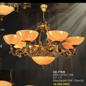 Ảnh Đèn chùm đồng nguyên chất CD-778/8