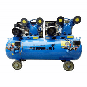Ảnh Máy nén khí dây đai 2 đầu nén, 2 moto Pegasus TM-V-0.25/12.5 x2-230L