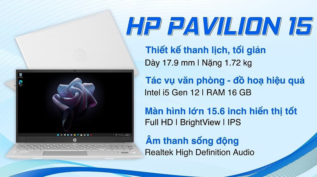 Ảnh Laptop HP Pavilion 15 eg2081TU i5 1240P/16GB/512GB/Win11 (7C0Q4PA)