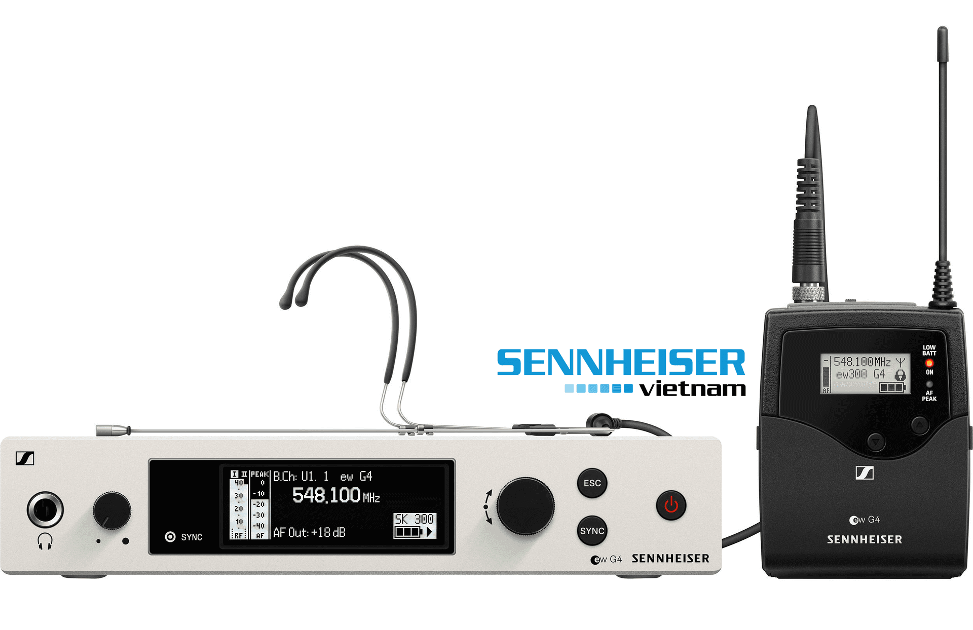 Ảnh Bộ thu và phát kèm micro Sennheiser EW 300 G4-HEADMIC1-RC